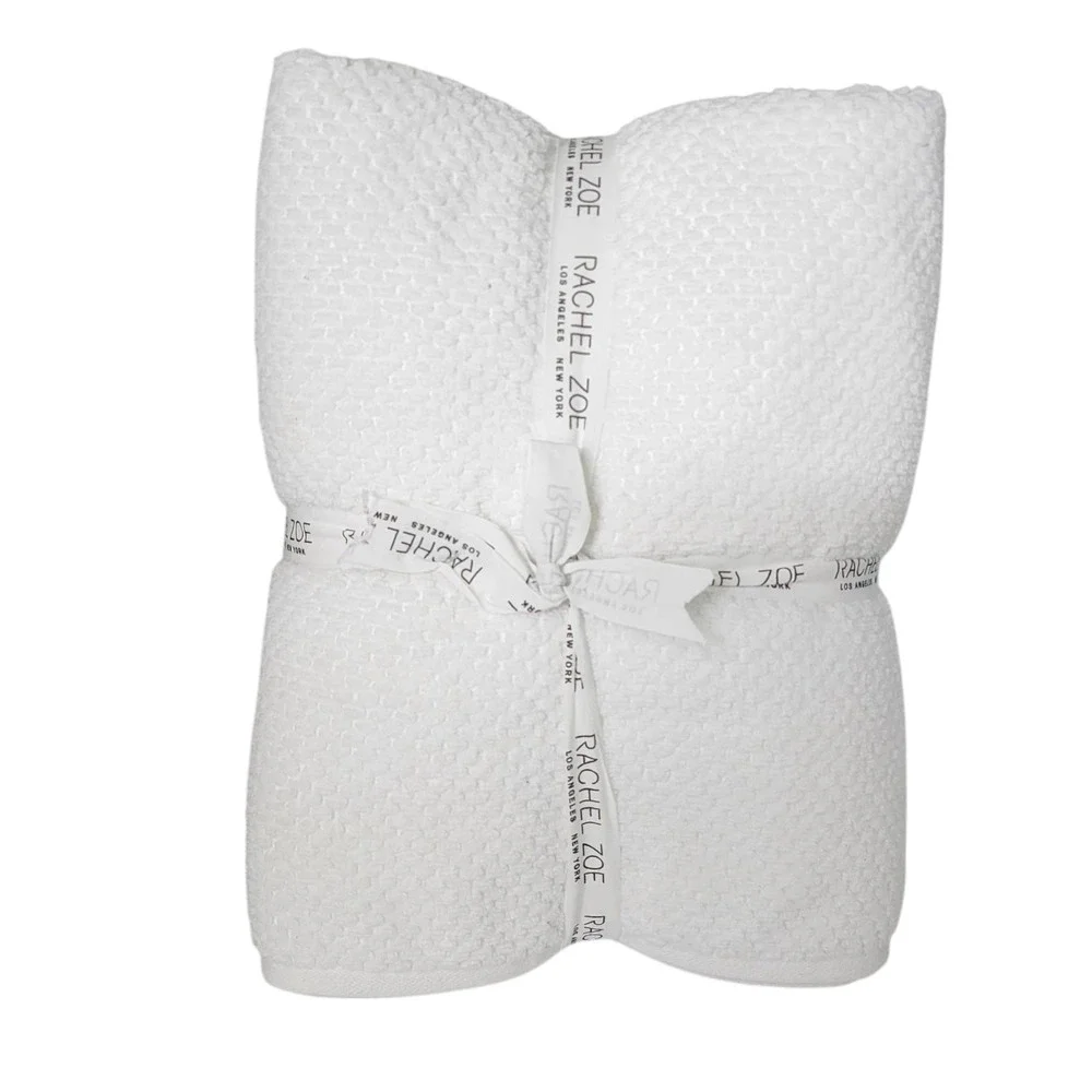 Rachel Zoe 6pc White Cotton Towel‎ Set 2 Bath 2 Hand 2 Washcloths